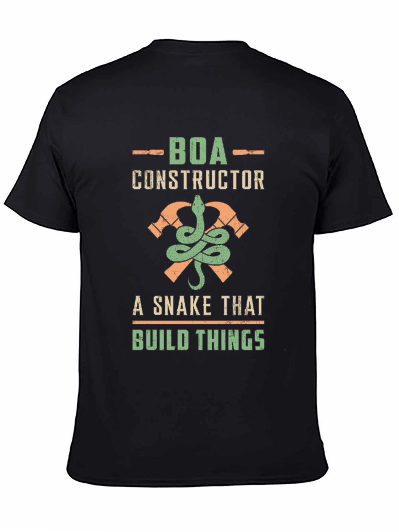 Boa Constructor Graphic Tee - Funny Snake Building T-Shirt