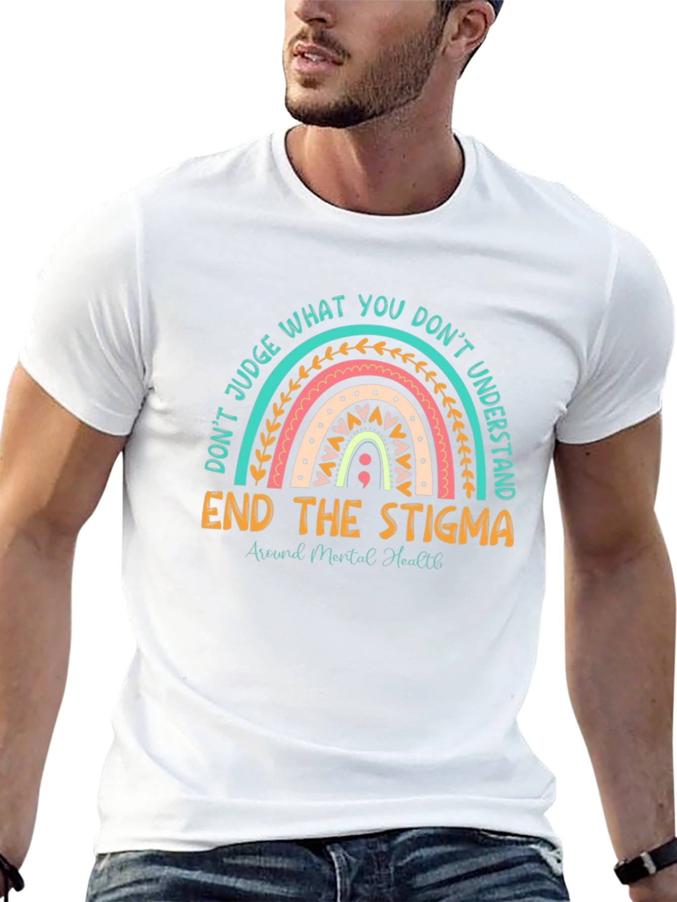 End the Stigma Mental Health Graphic T-Shirt