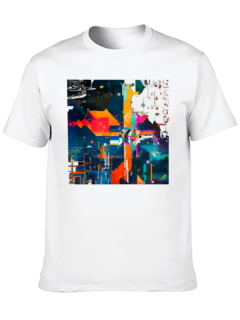 Abstract Geometric Art Print Black Tee