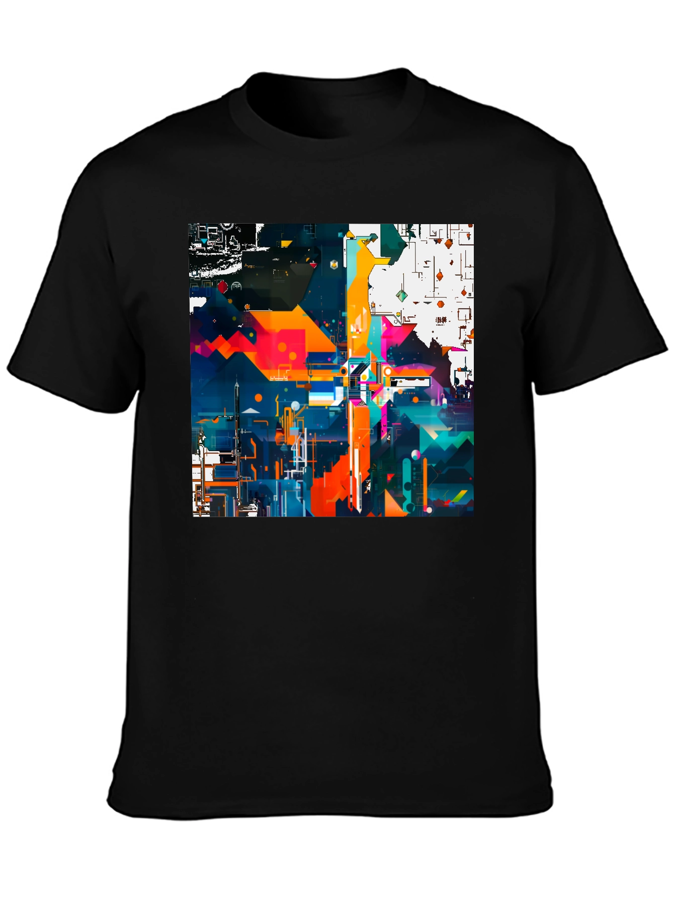 Abstract Geometric Art Print Black Tee