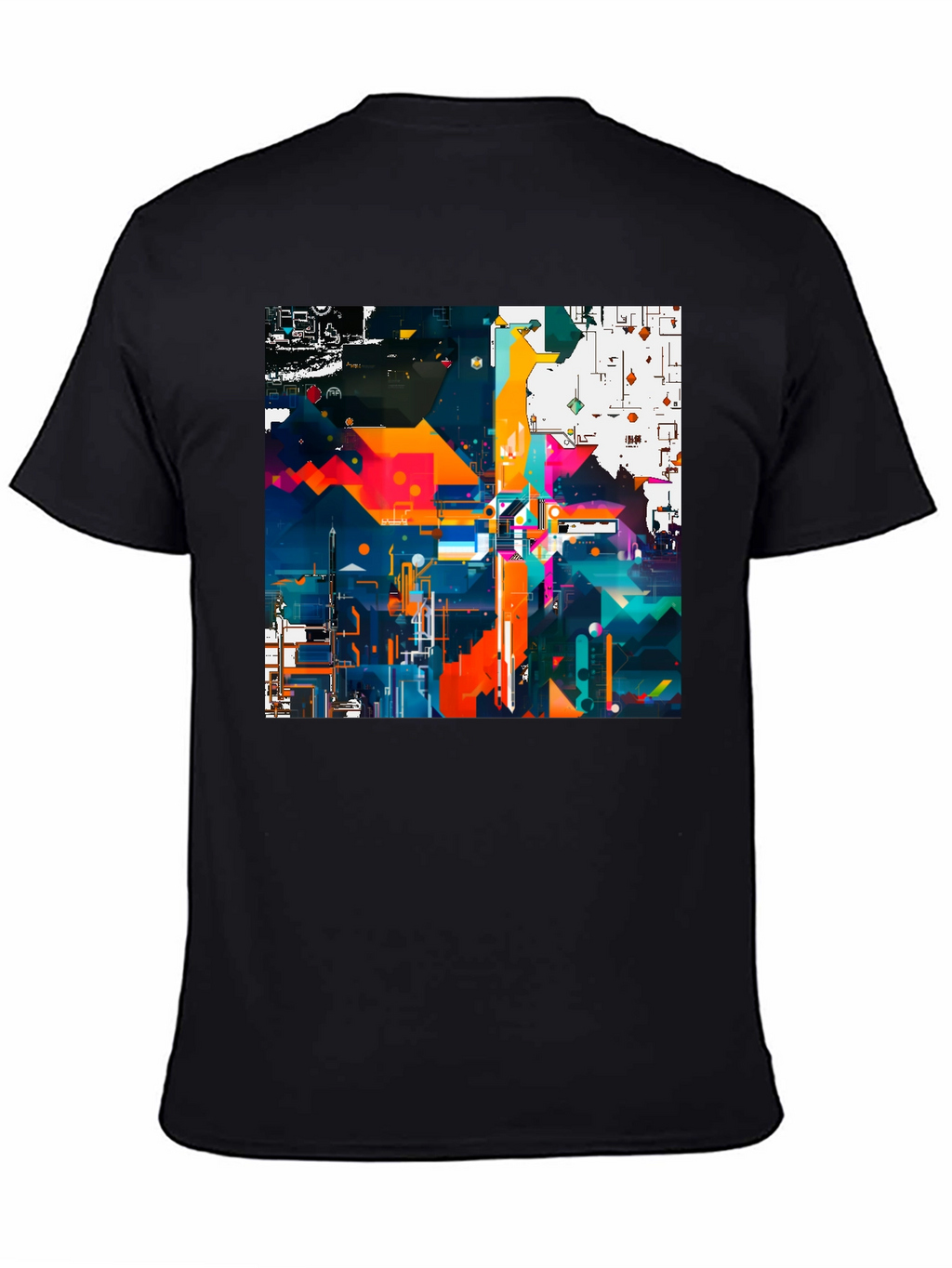 Abstract Geometric Art Print Black Tee