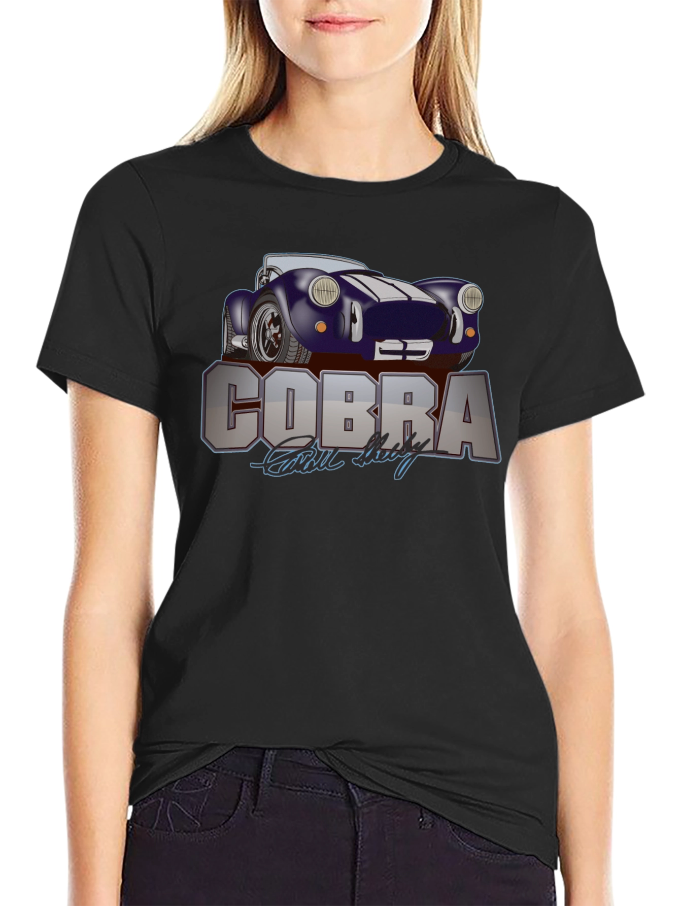 Cobra Car Graphic T-Shirt - Mens Black Tee