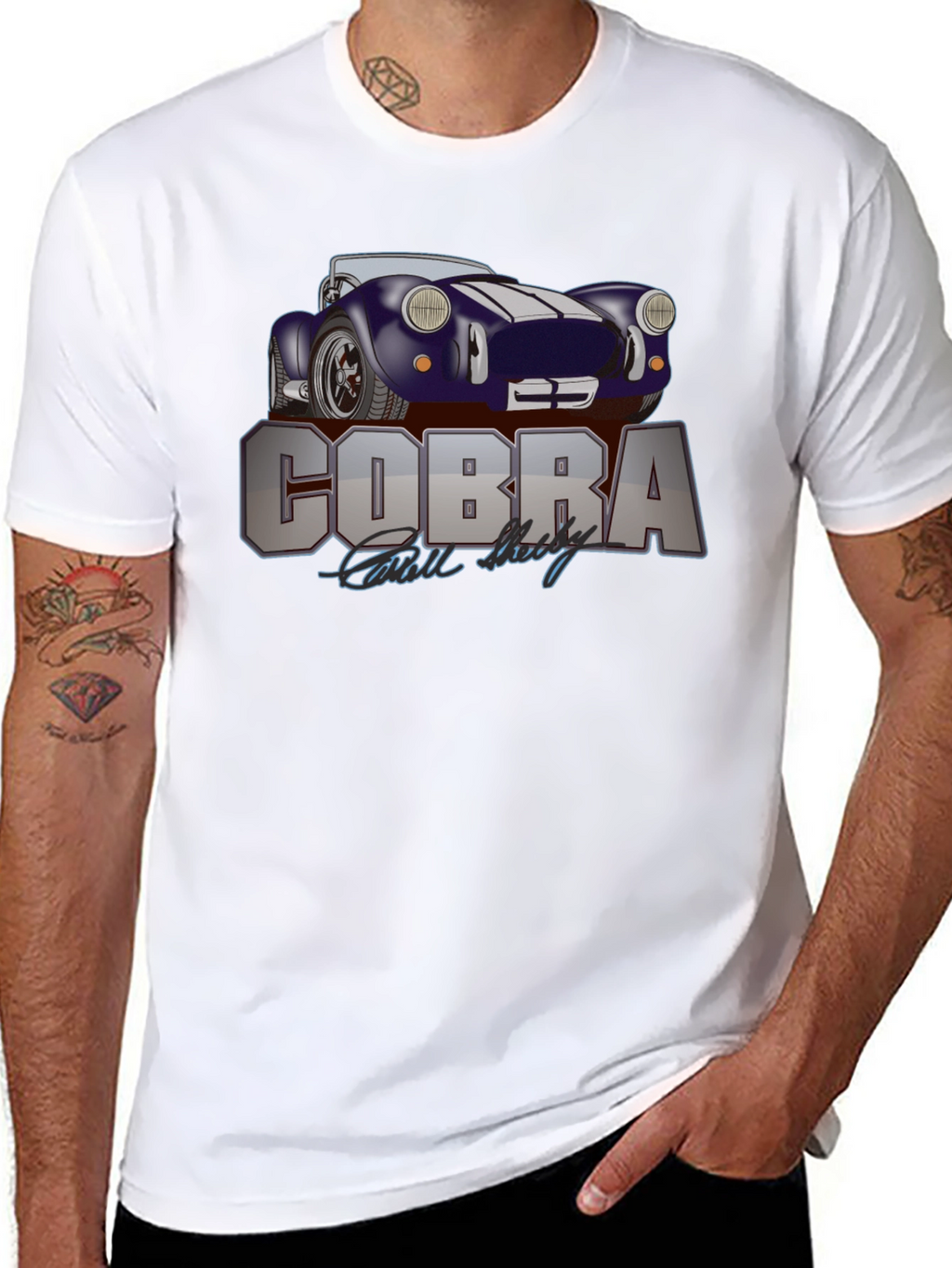 Cobra Car Graphic T-Shirt - Mens Black Tee
