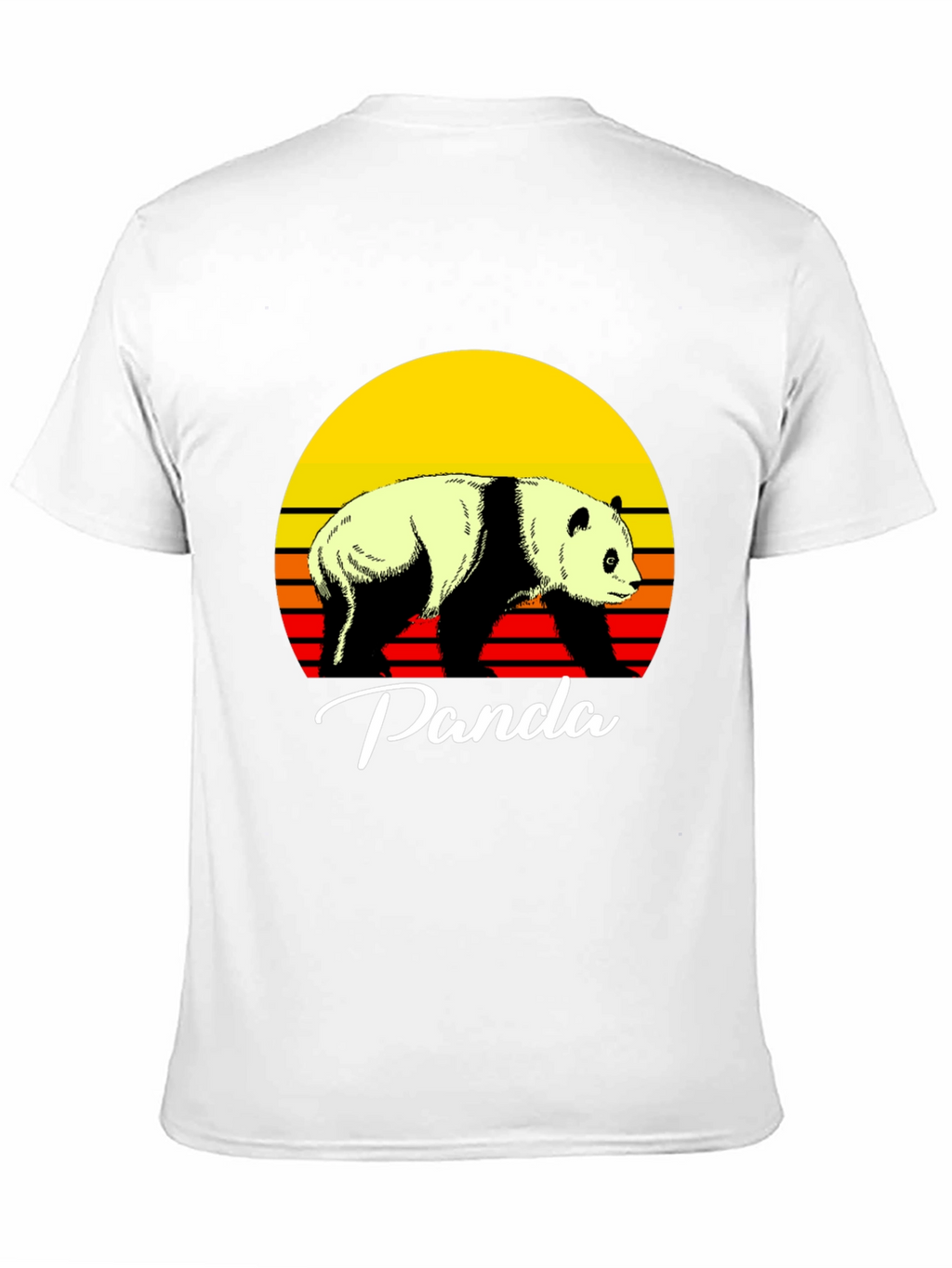 Retro Panda Graphic Tee - Sunset Design