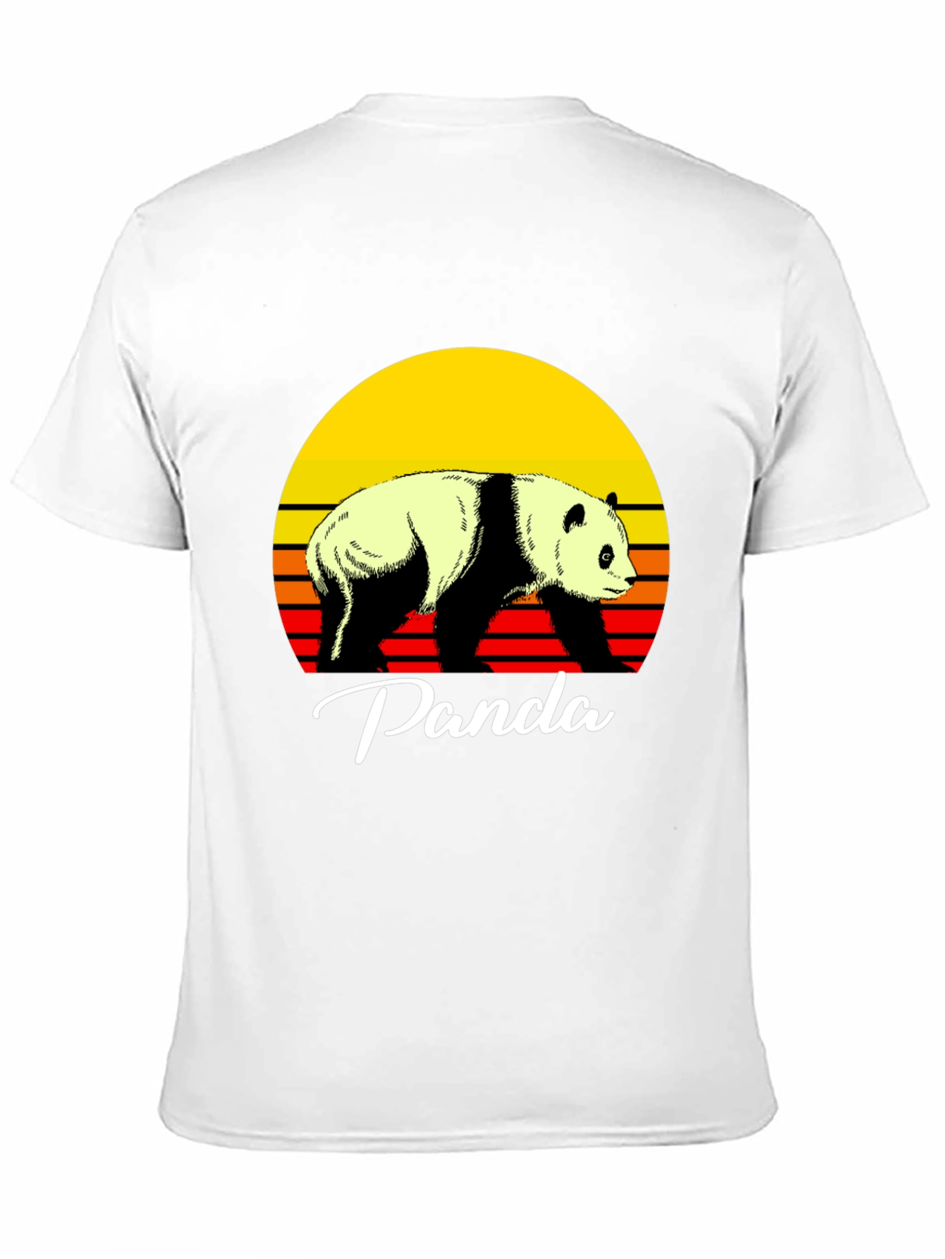 Retro Panda Graphic Tee - Sunset Design