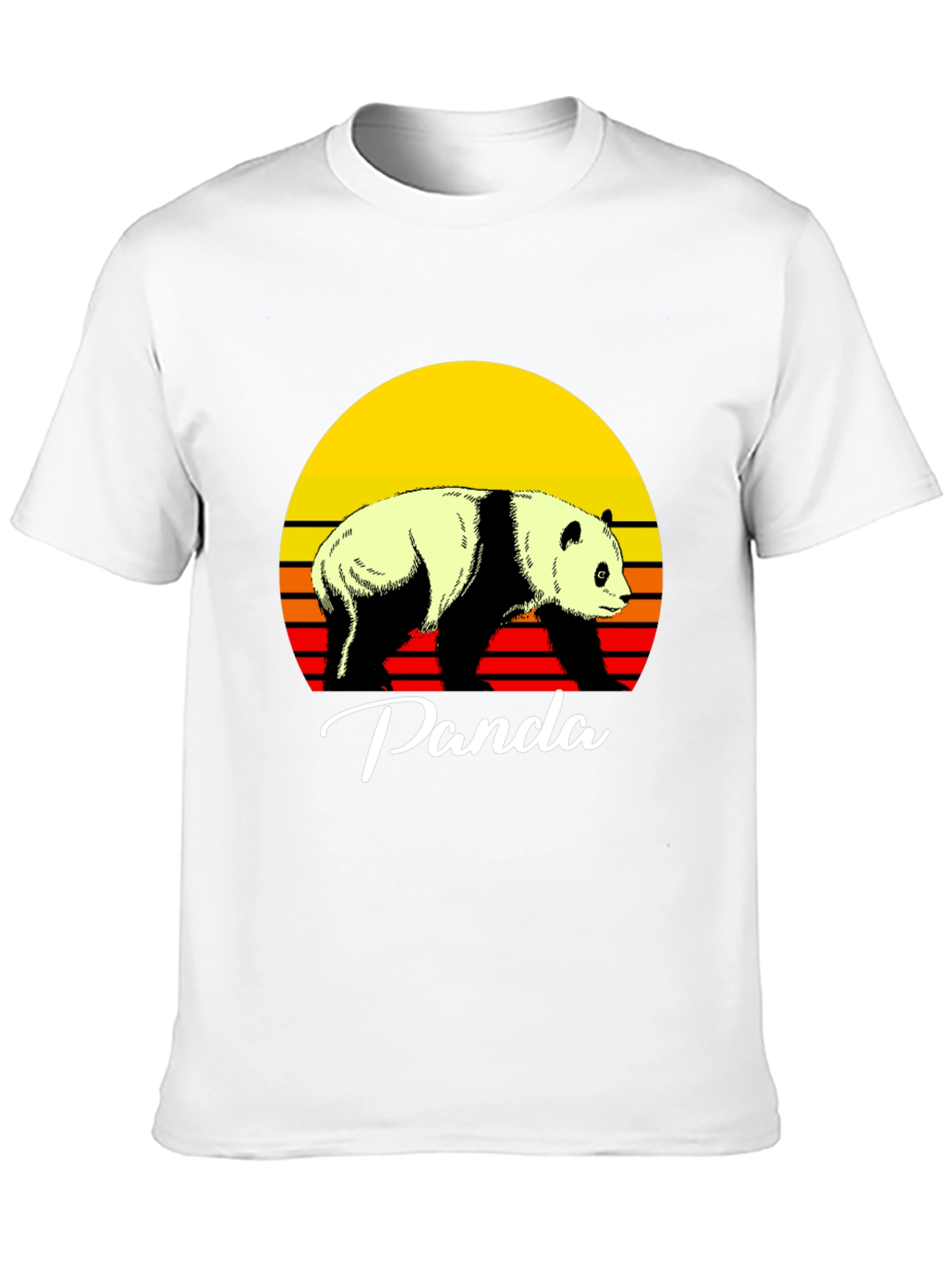 Retro Panda Graphic Tee - Sunset Design