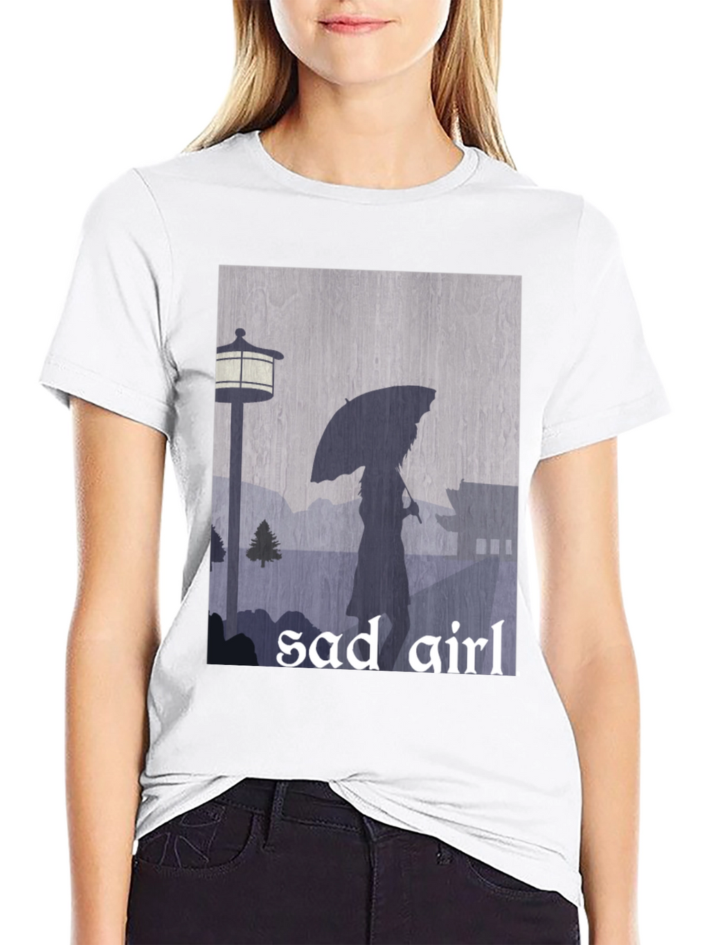Sad Girl Graphic Tee - Moody Aesthetic T-Shirt