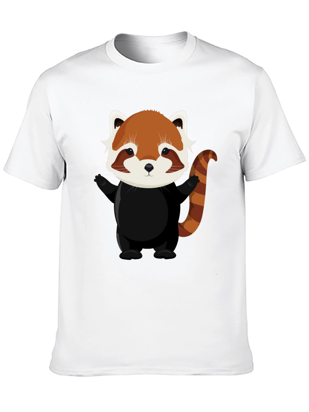 Cute Red Panda Graphic Tee - Black Cotton T-Shirt