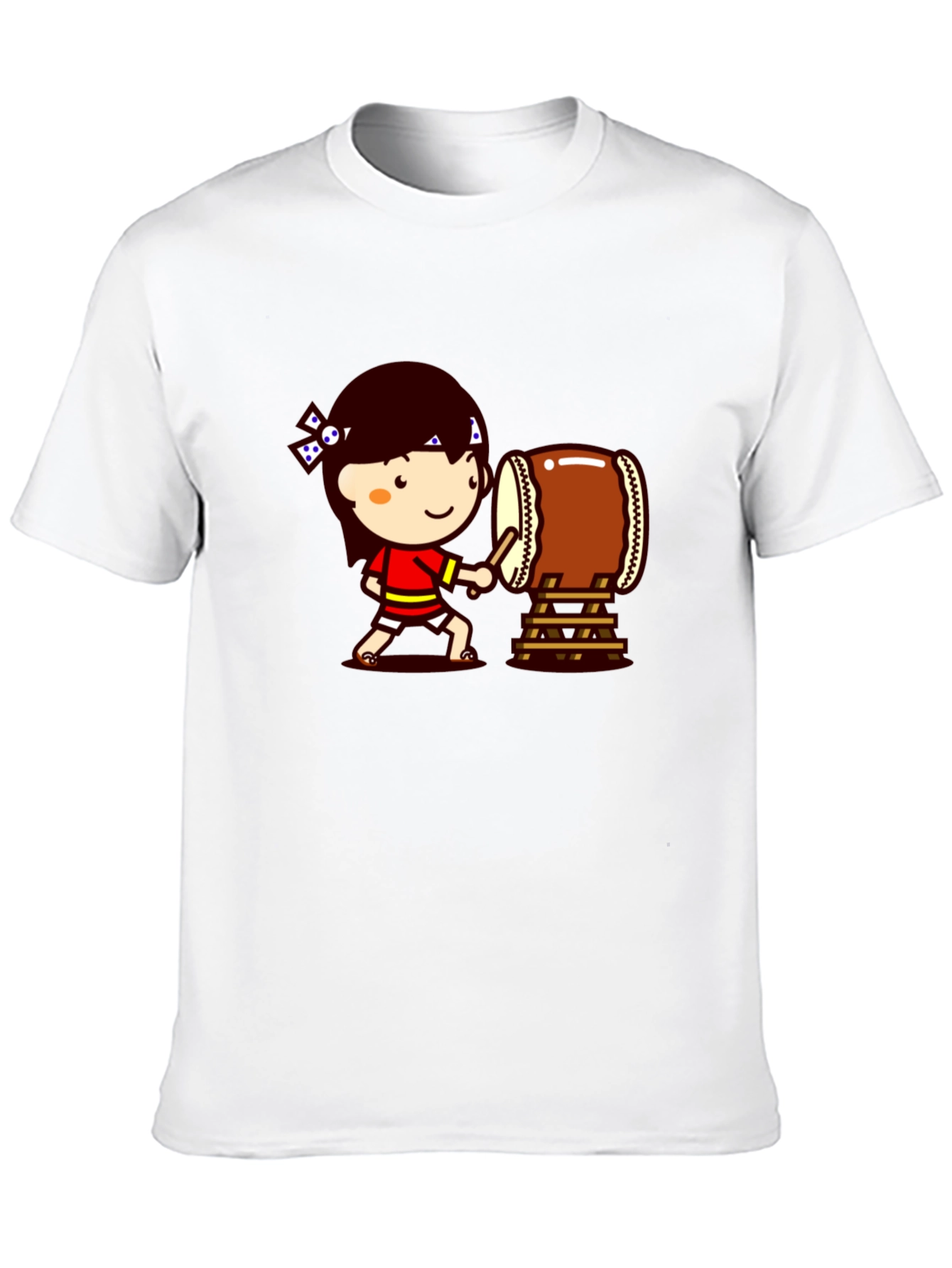 Cartoon Drummer Black T-Shirt