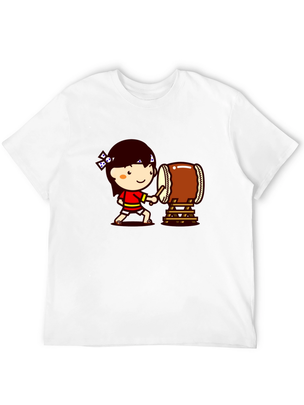 Cartoon Drummer Black T-Shirt