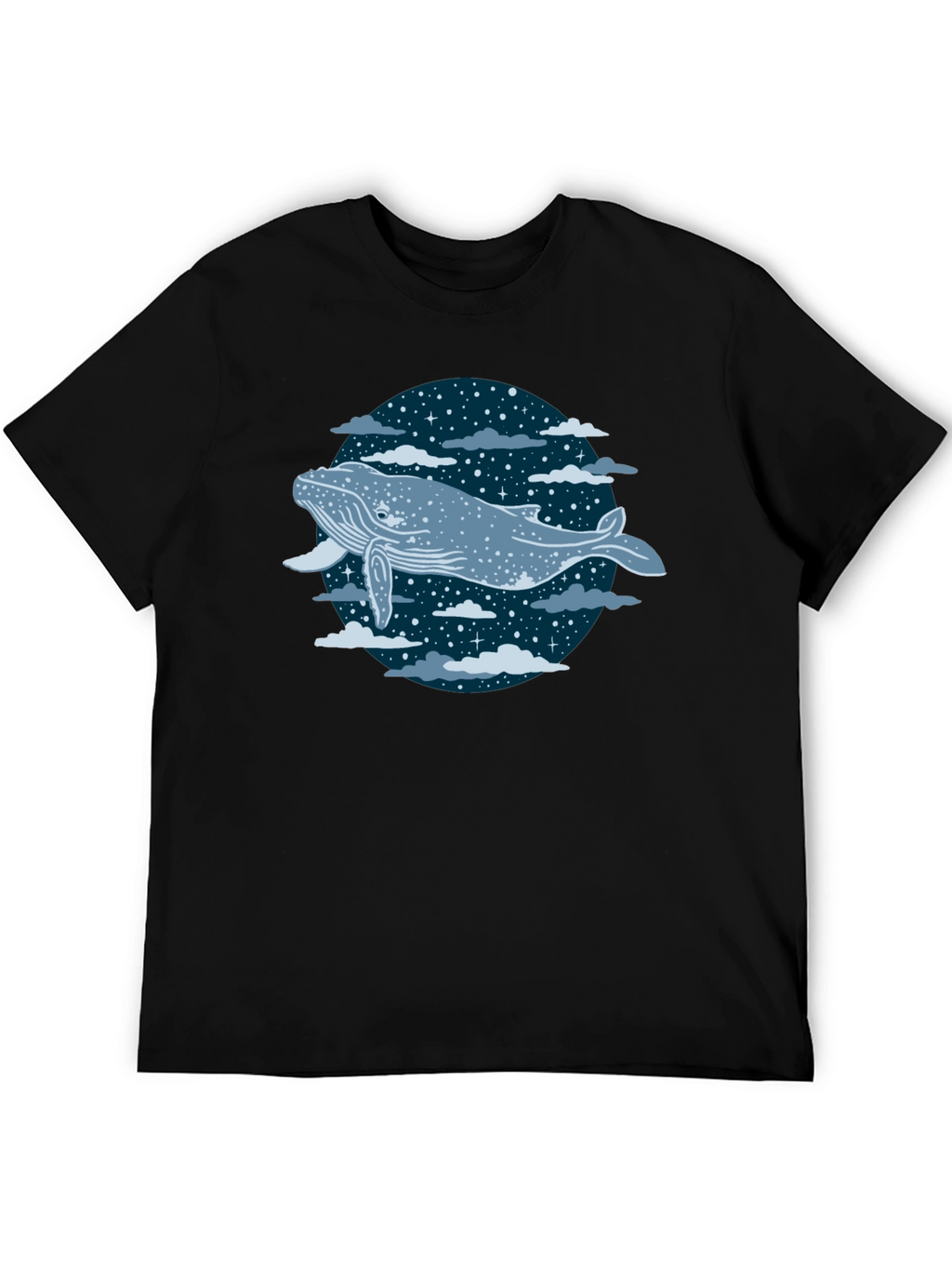 Whale in the Night Sky Graphic Tee - Black