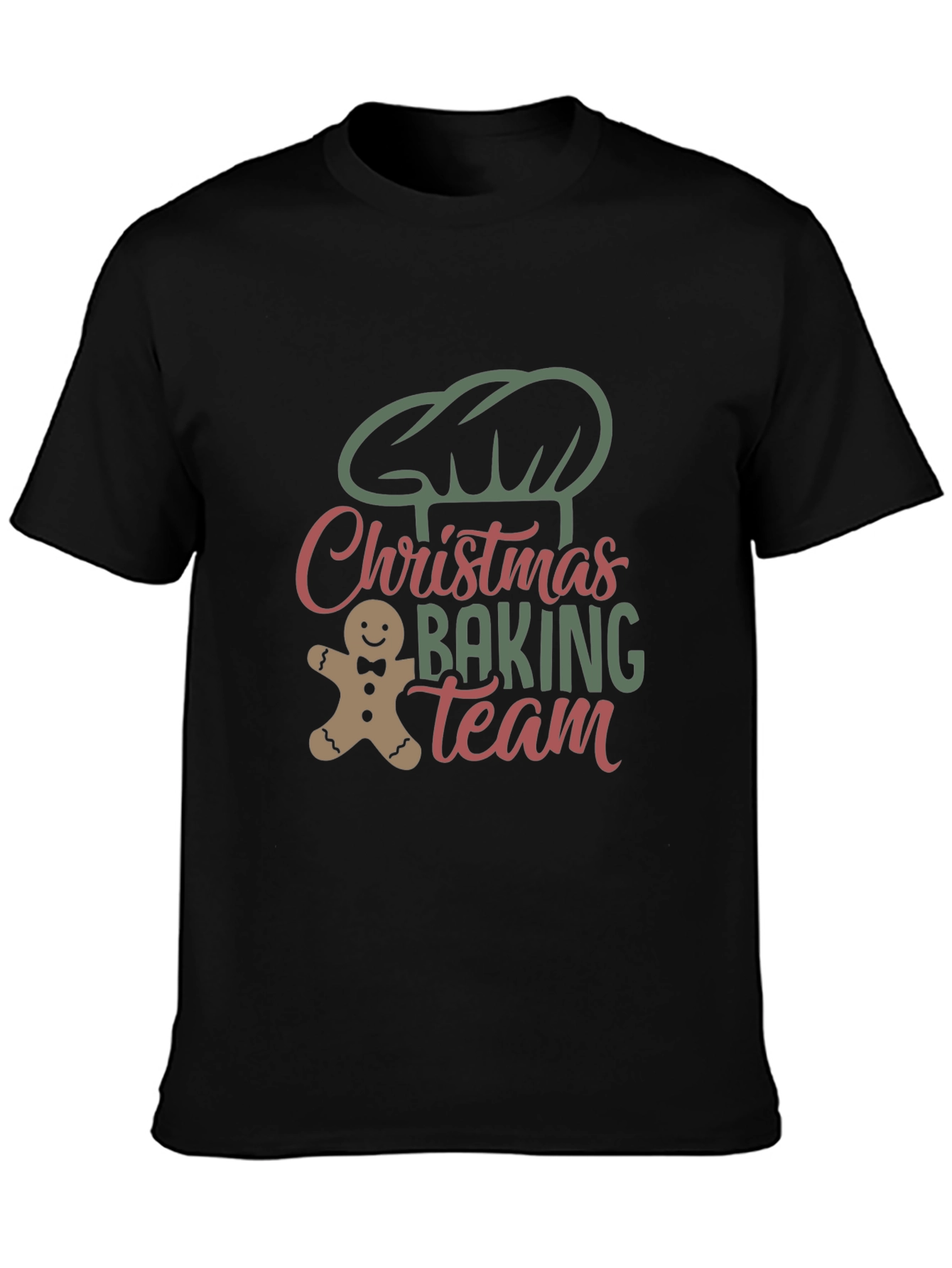 Christmas Baking Team Black T-Shirt