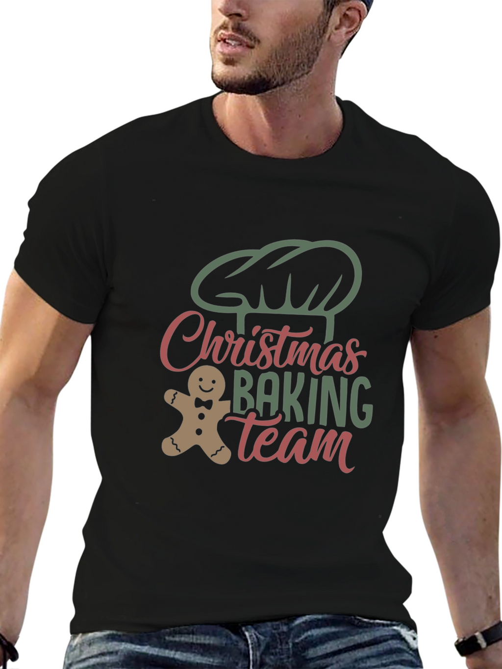 Christmas Baking Team Black T-Shirt