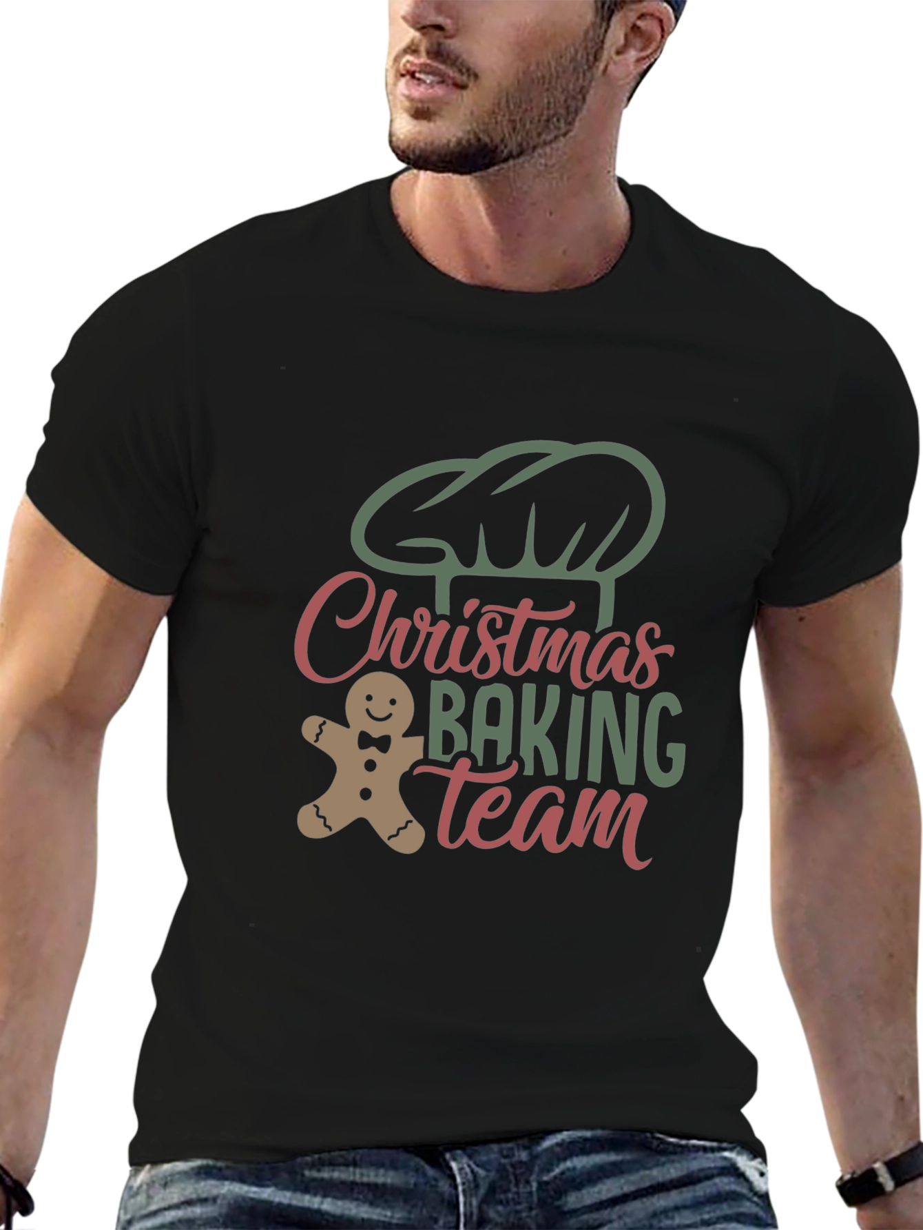 Christmas Baking Team Black T-Shirt