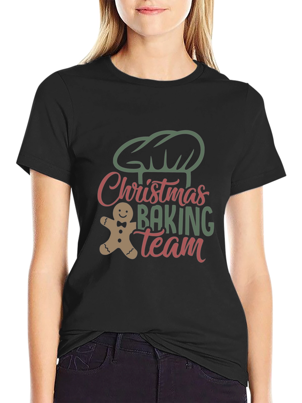 Christmas Baking Team Black T-Shirt