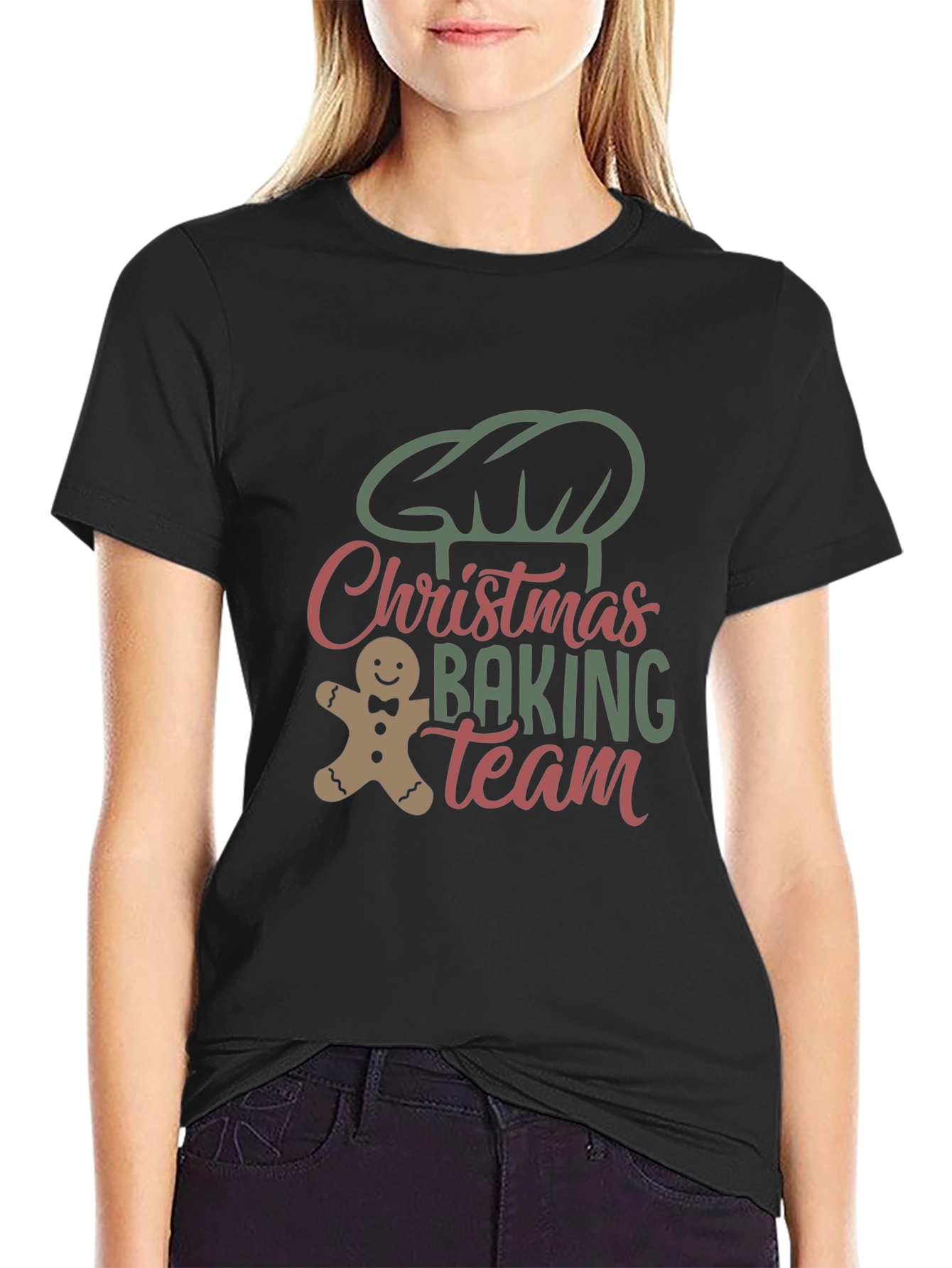 Christmas Baking Team Black T-Shirt