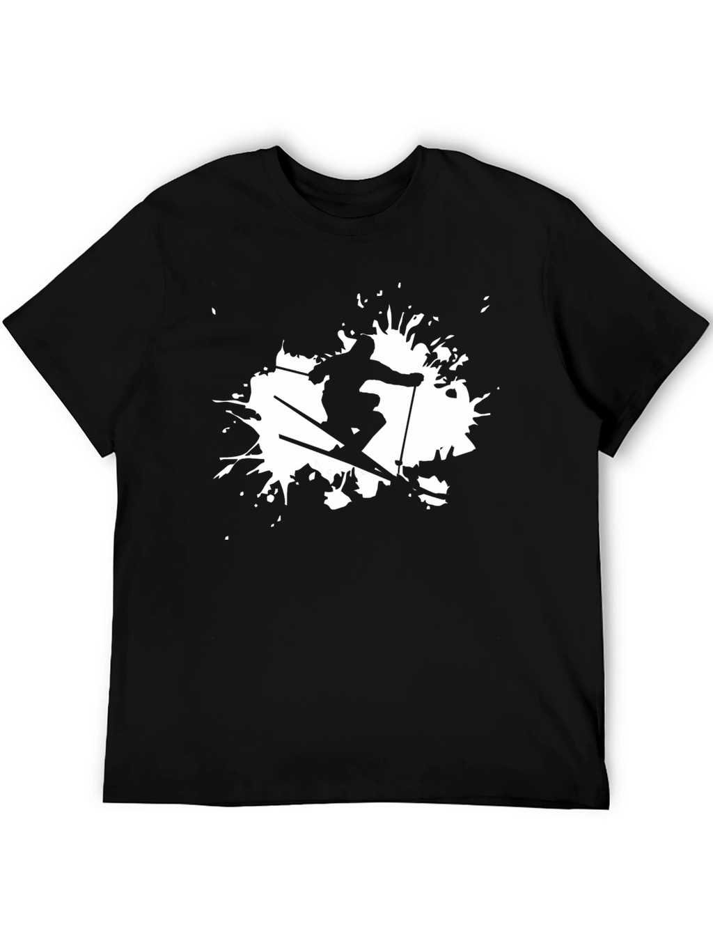 Skiing Graphic Black T-Shirt