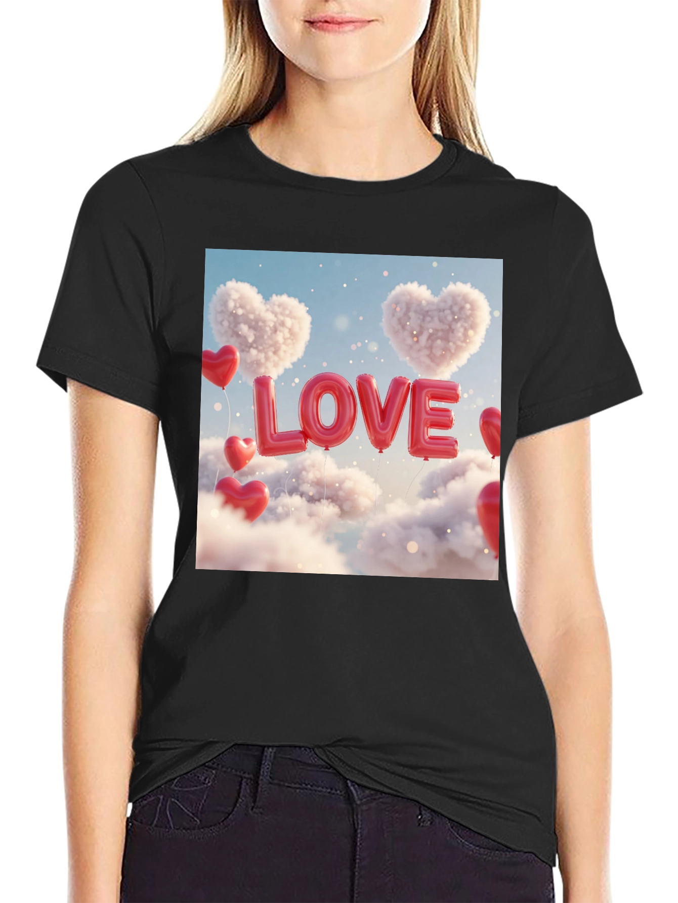 Love Balloons Graphic Tee - Valentines Day
