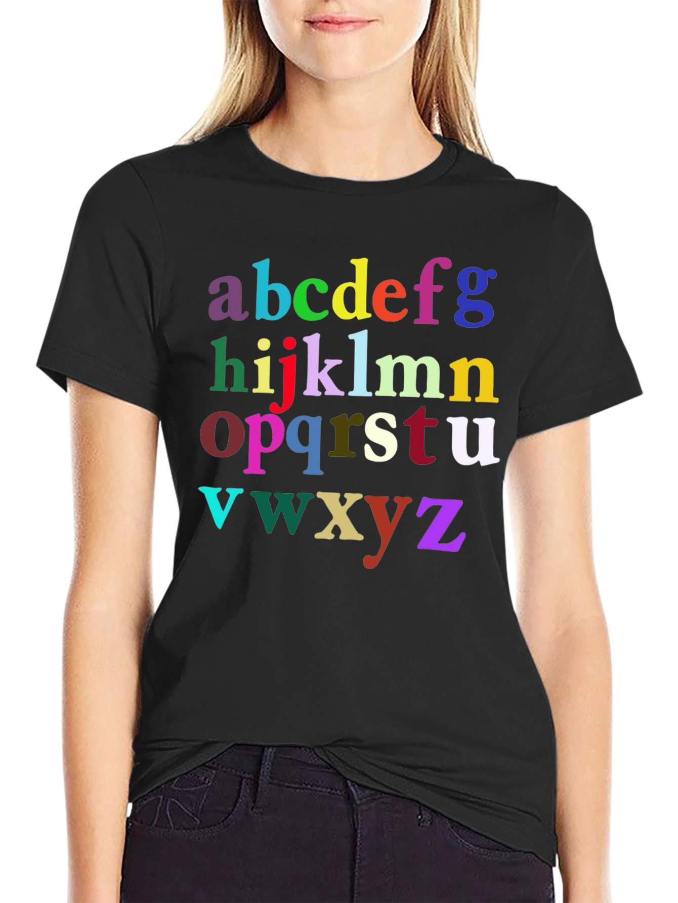 Alphabet Color Block Graphic T-Shirt