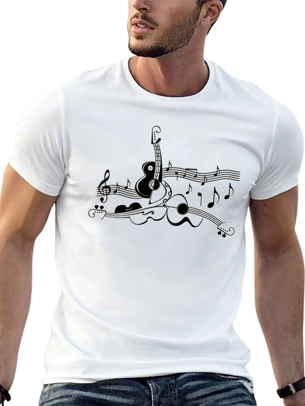 Musical Instruments Graphic T-Shirt - Black