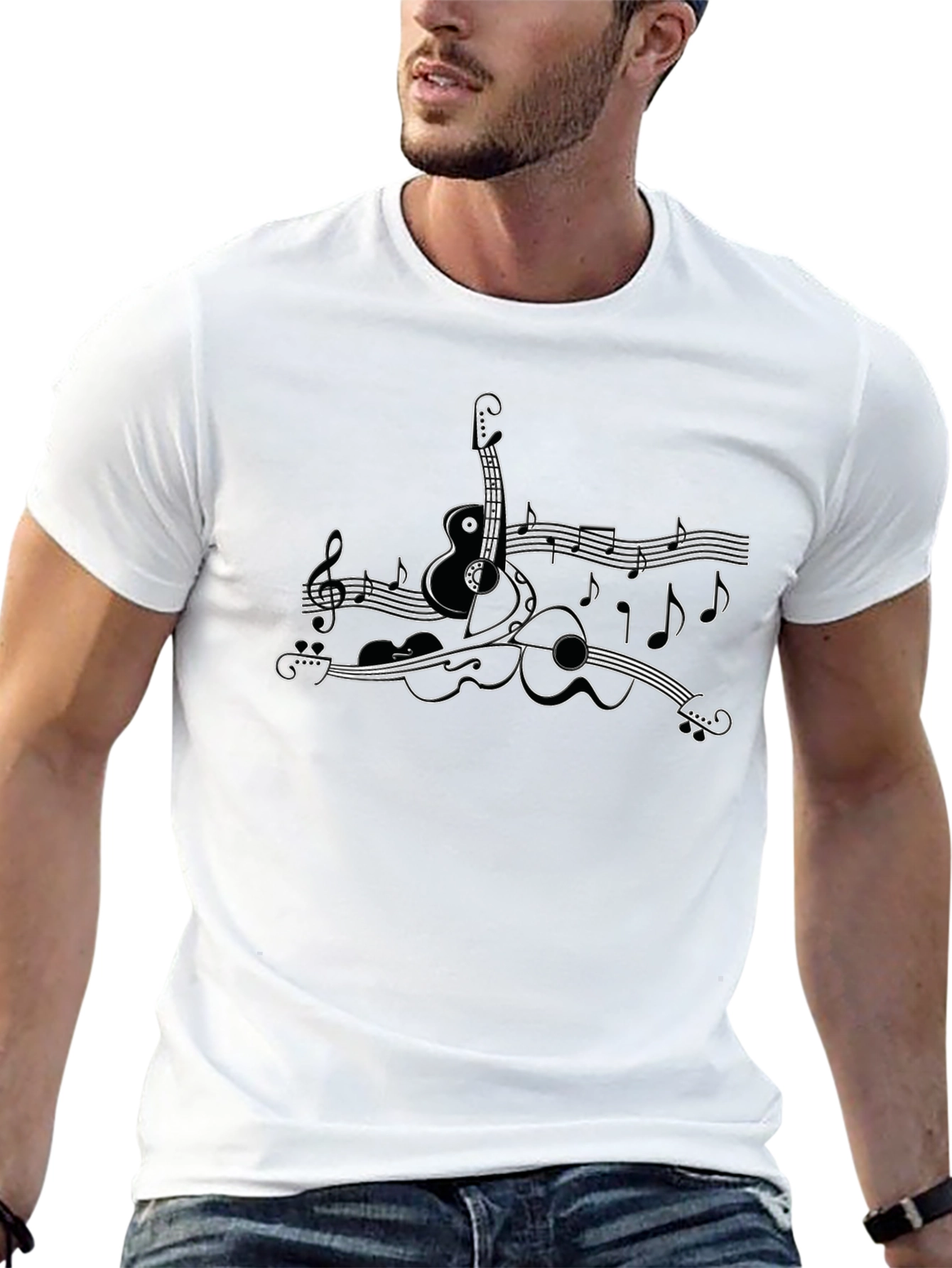 Musical Instruments Graphic T-Shirt - Black
