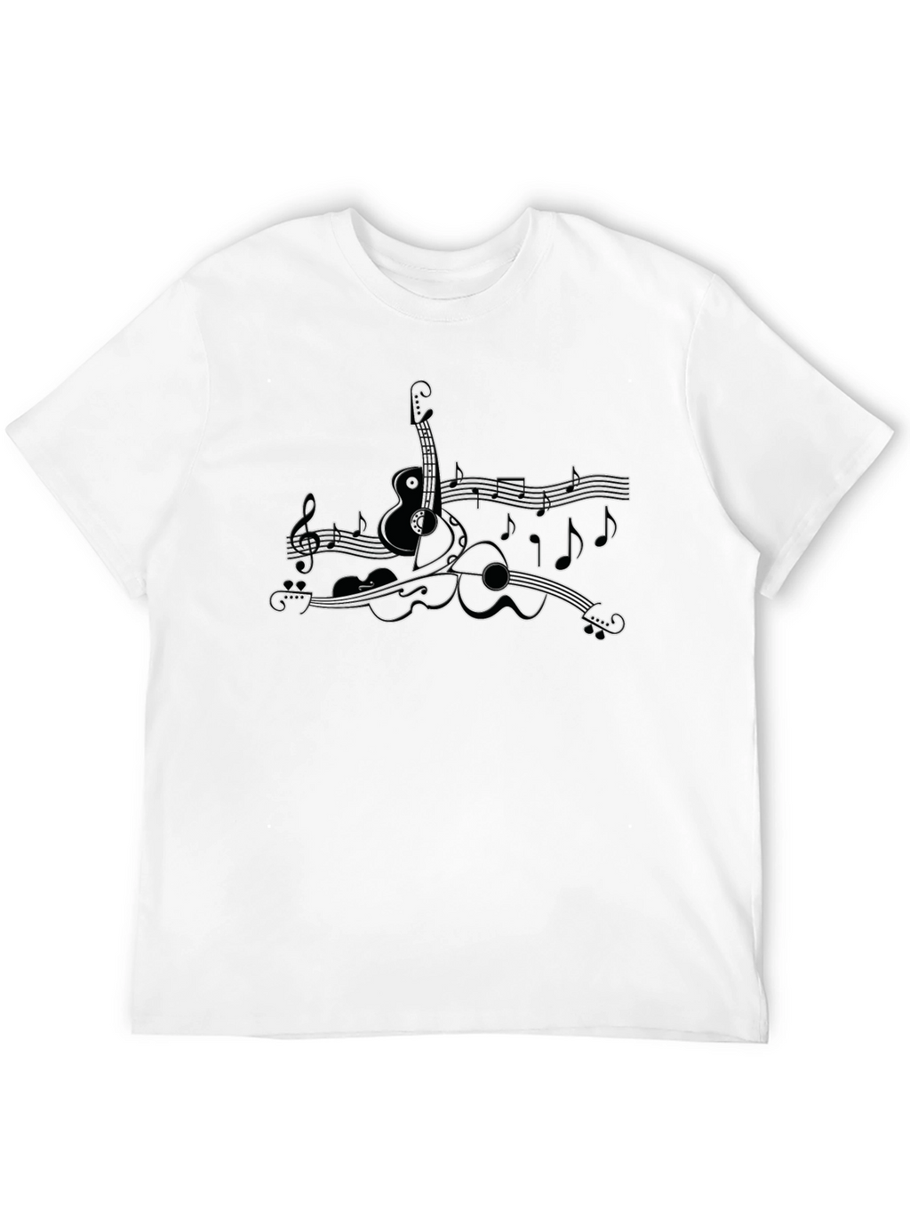Musical Instruments Graphic T-Shirt - Black