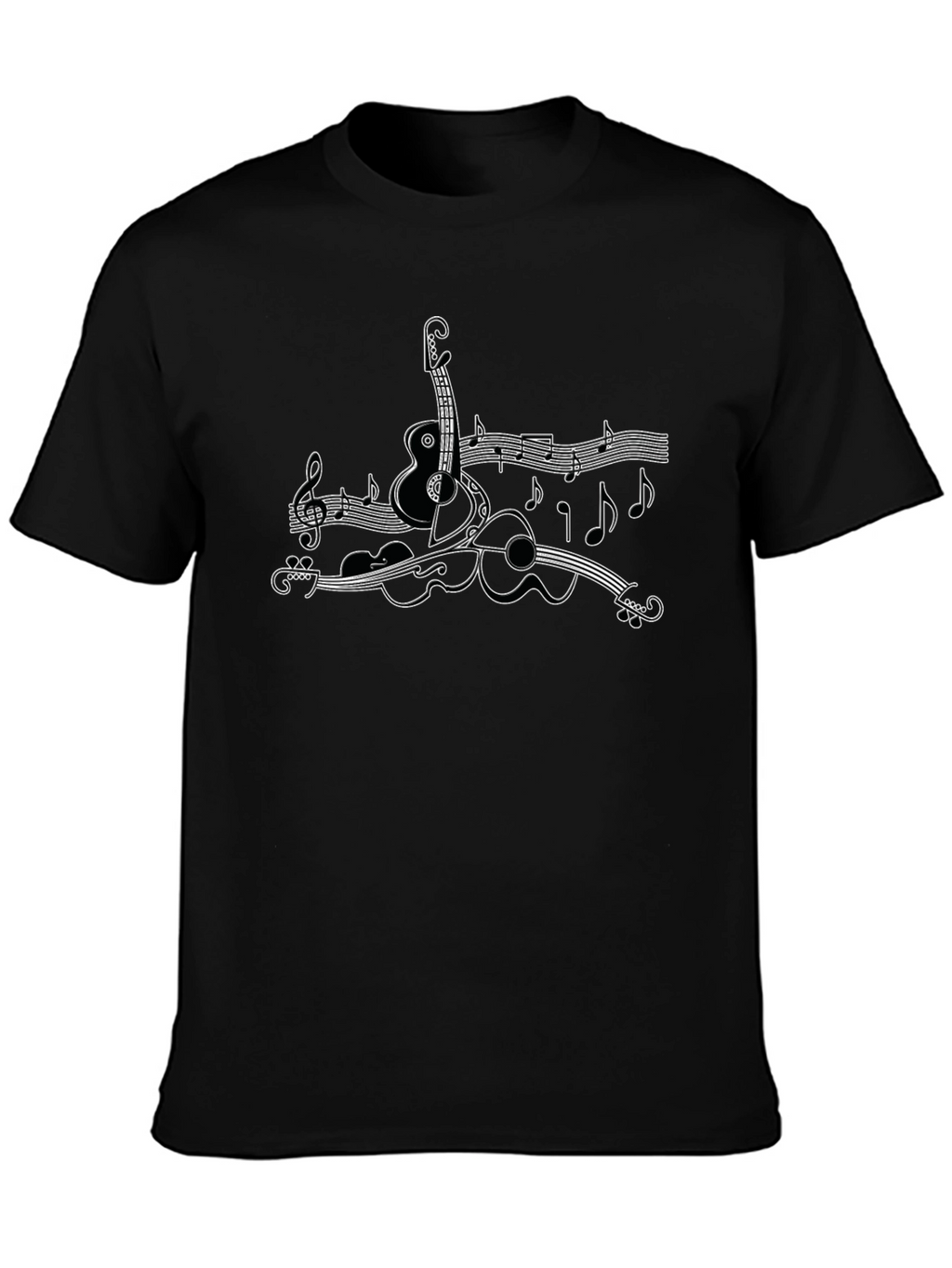 Musical Instruments Graphic T-Shirt - Black