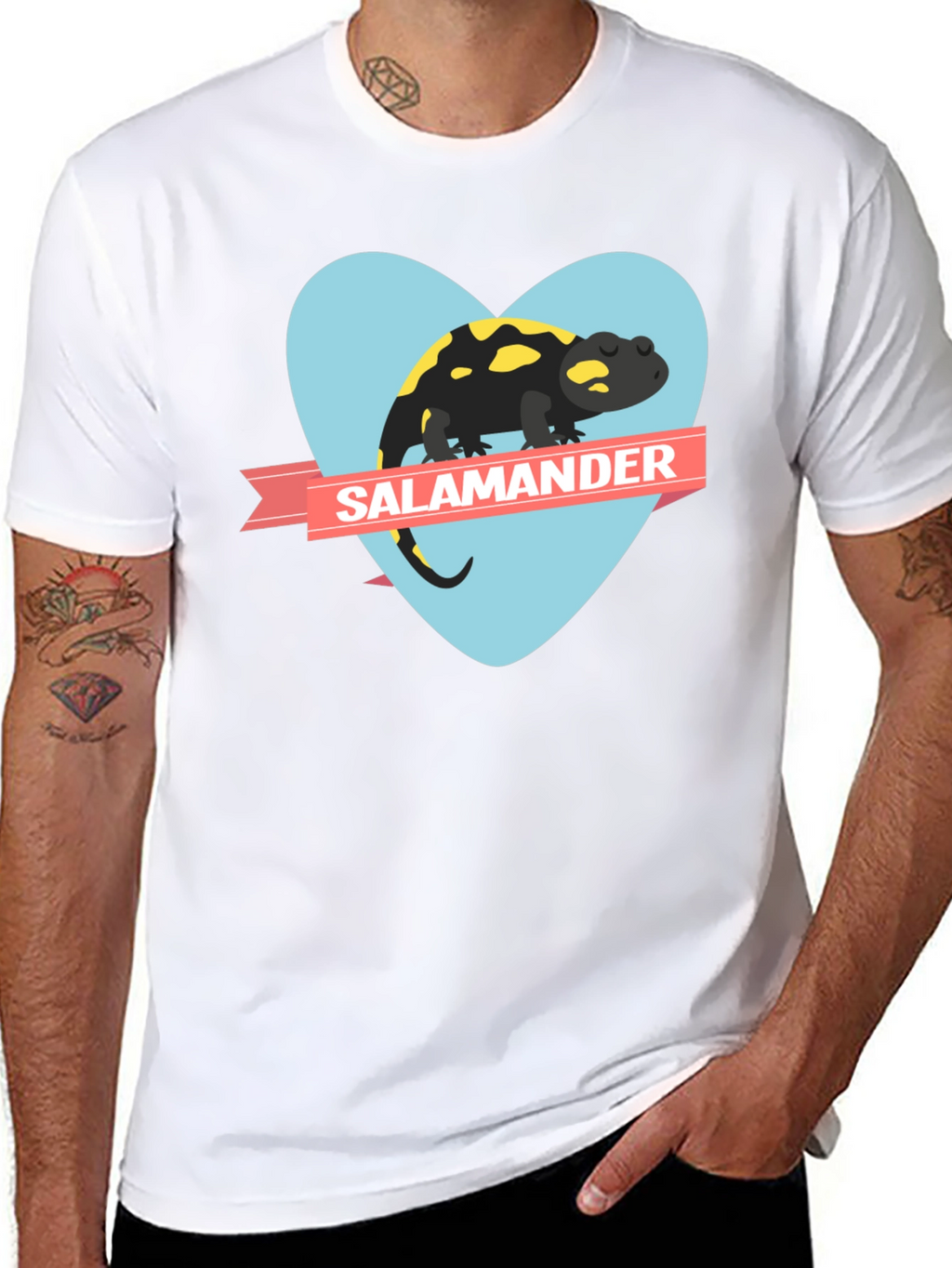 Salamander Heart Graphic Black T-Shirt