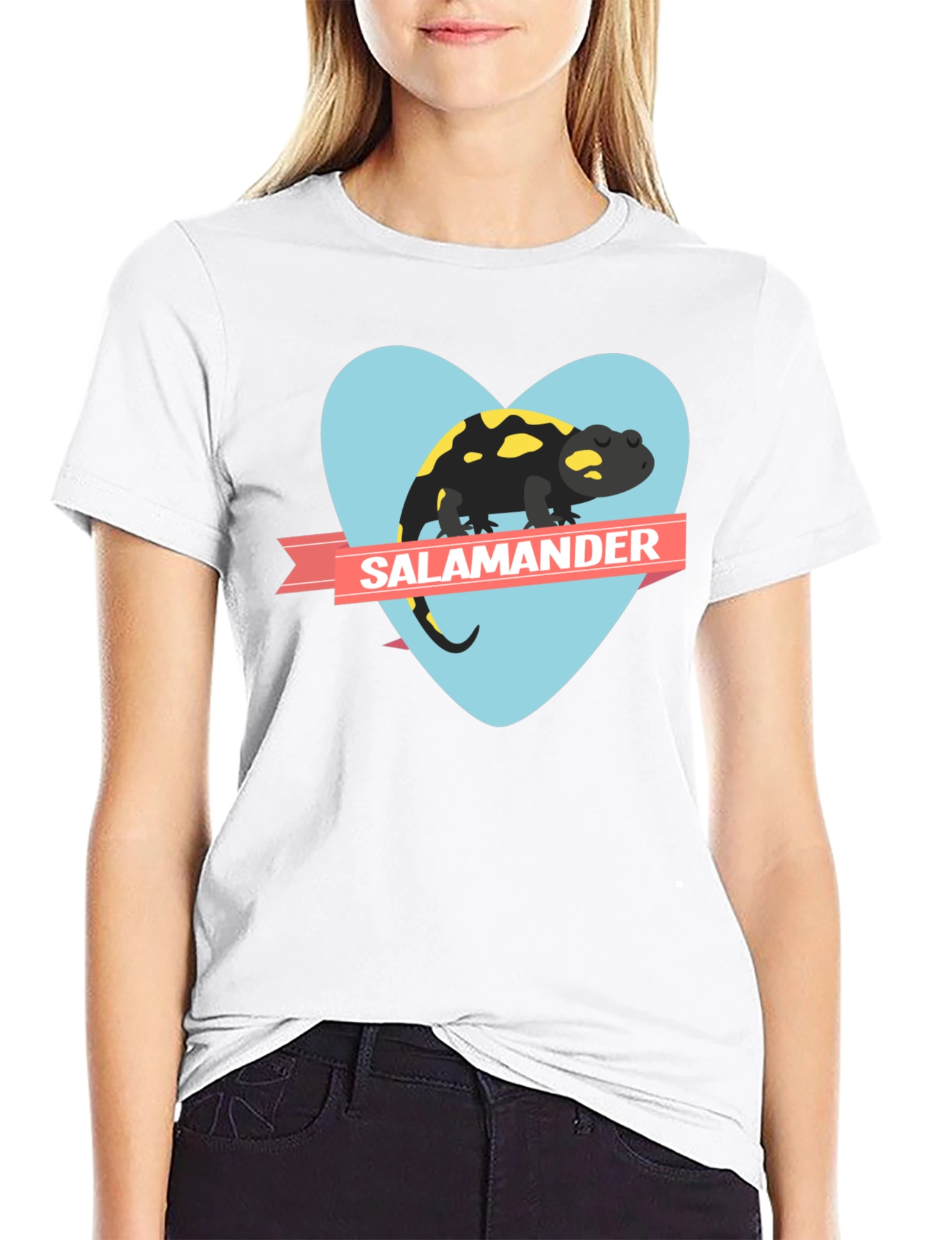 Salamander Heart Graphic Black T-Shirt