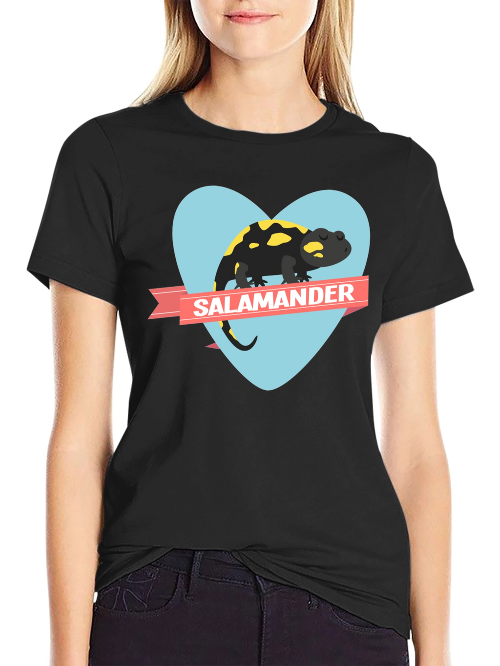 Salamander Heart Graphic Black T-Shirt