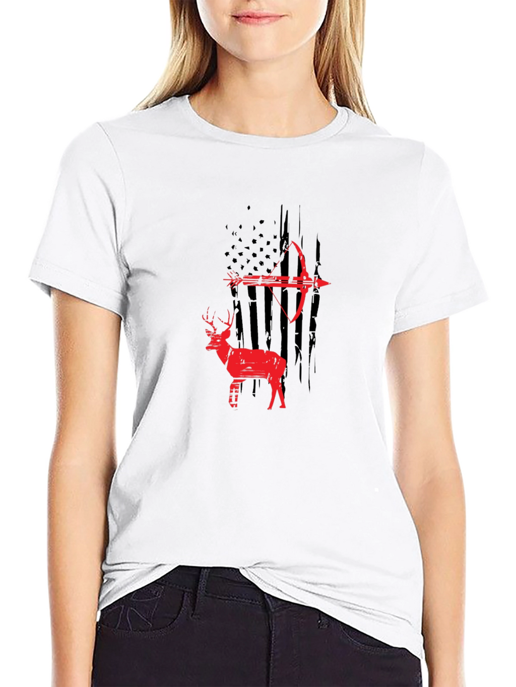 Archery Deer Graphic Tee - Black