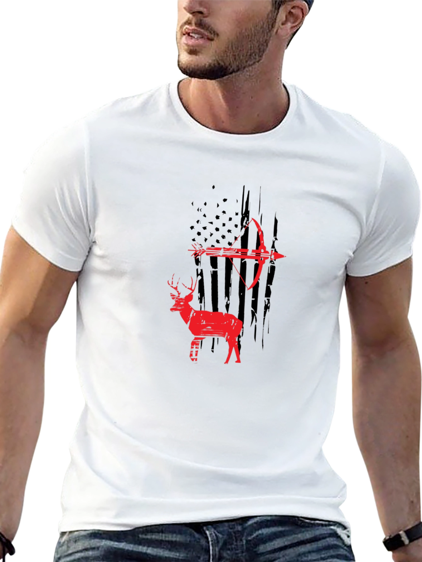 Archery Deer Graphic Tee - Black