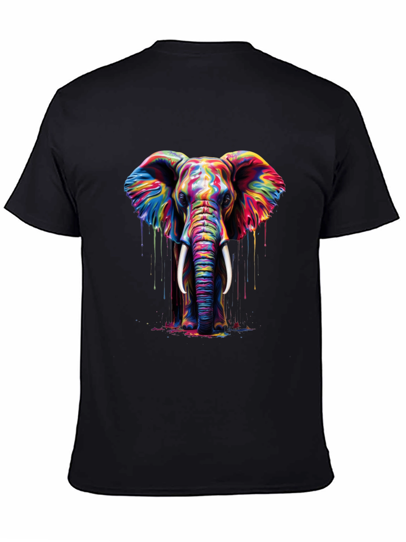 Colorful Elephant Graphic Print T-Shirt