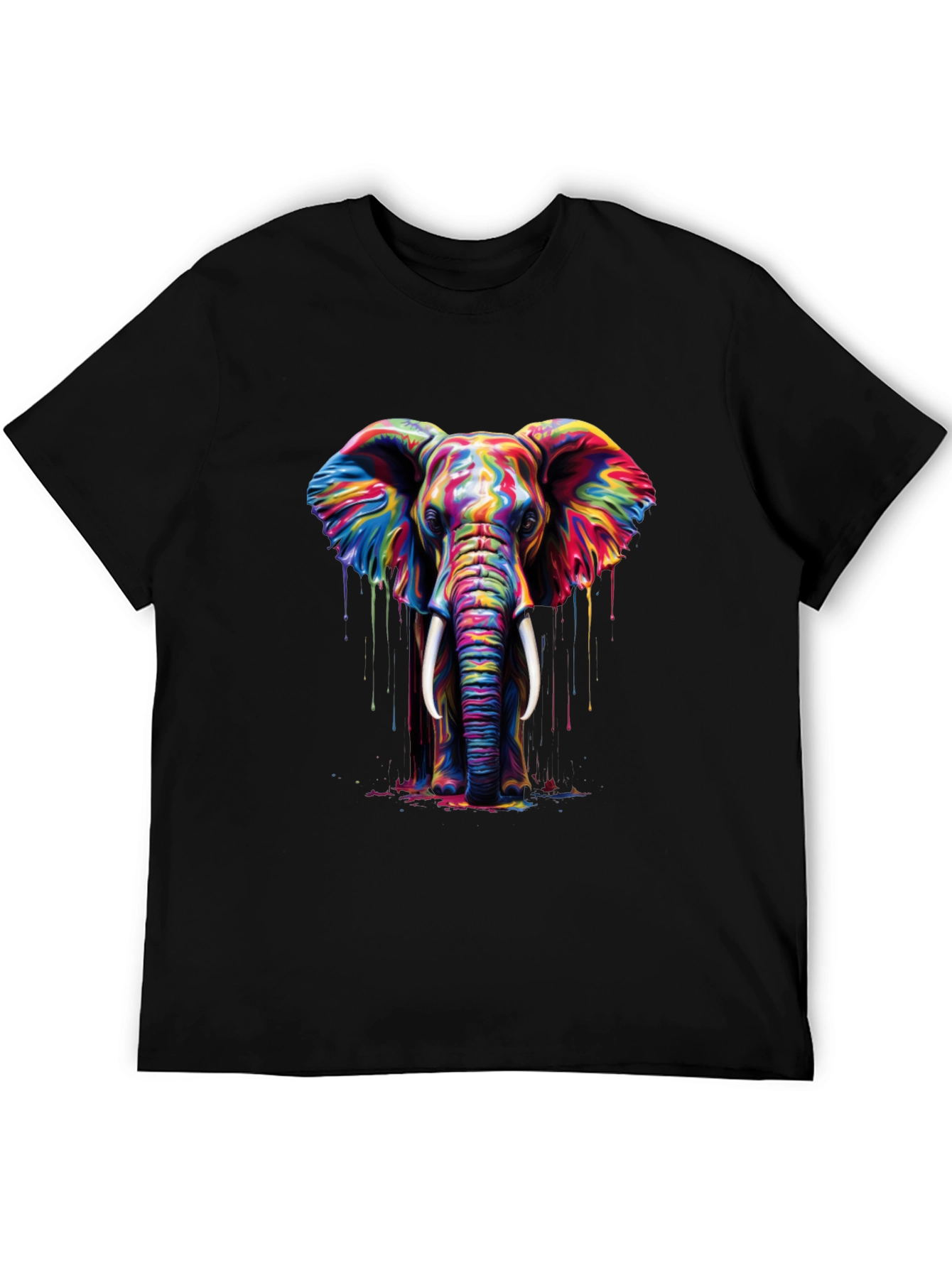 Colorful Elephant Graphic Print T-Shirt