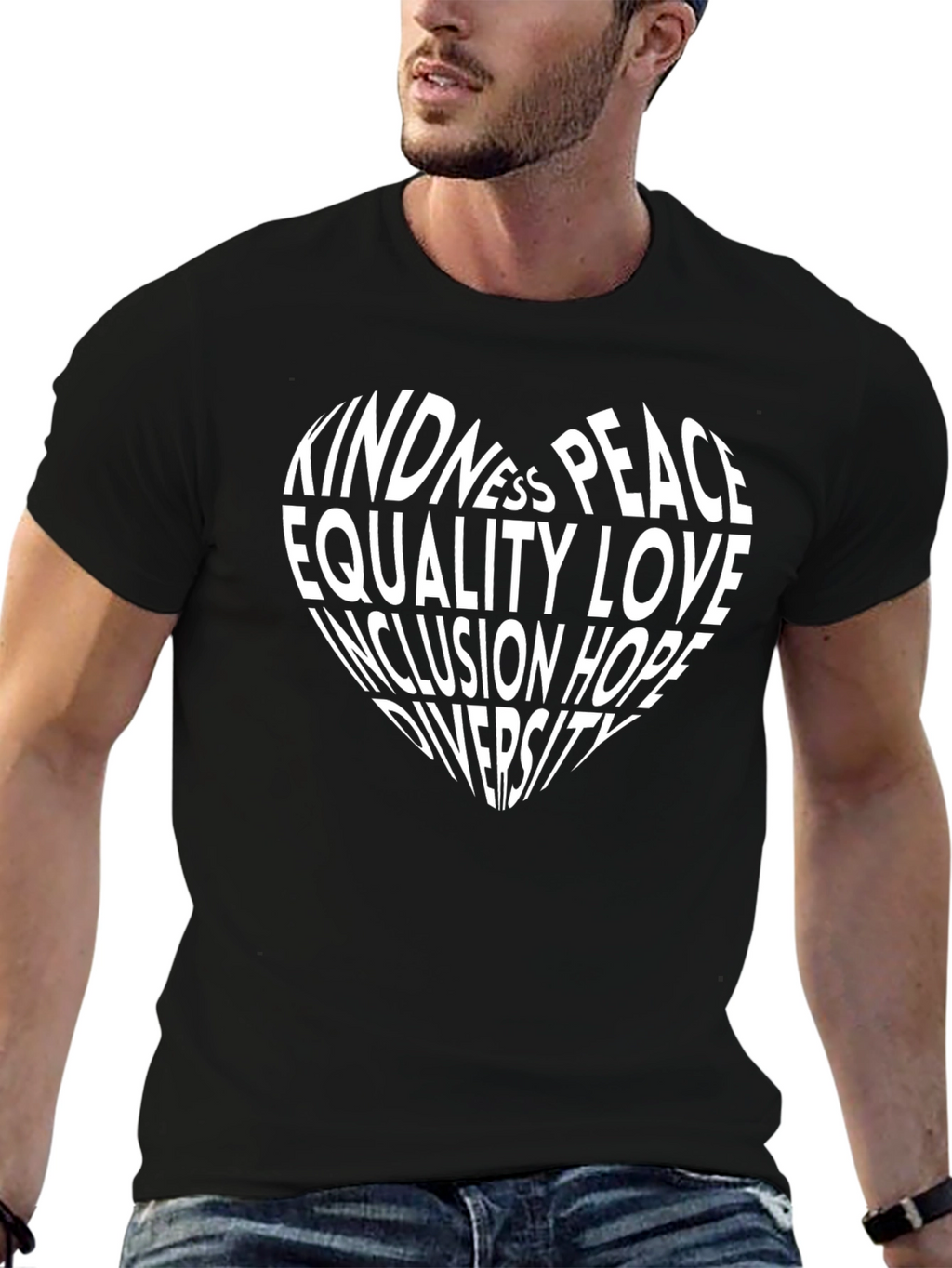 Kindness Peace Equality Heart Graphic Tee