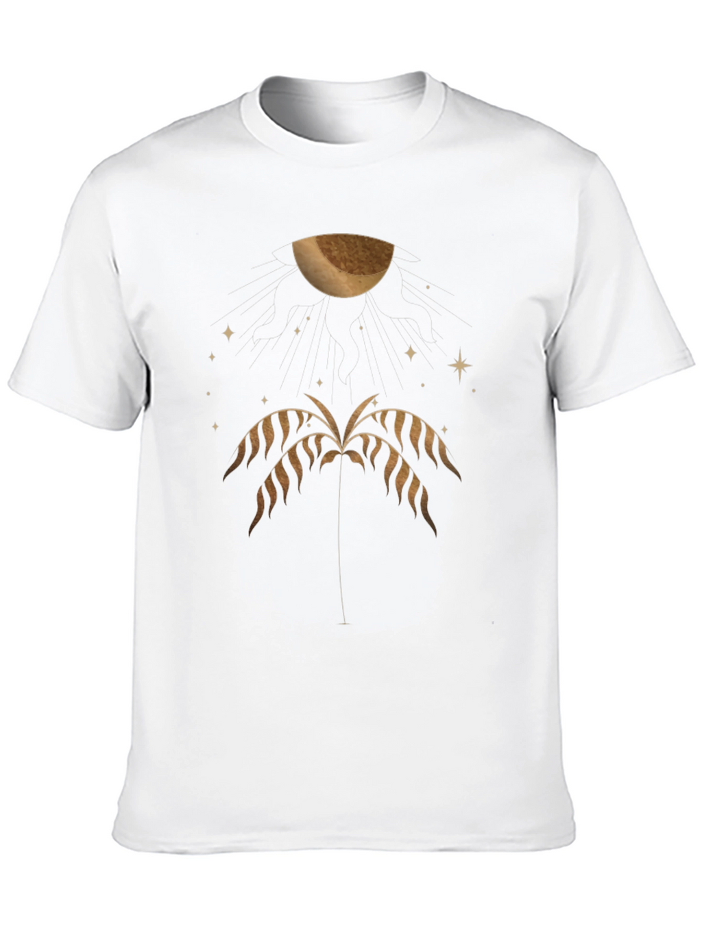 Mens Black Graphic Tee - Palm & Moon Design