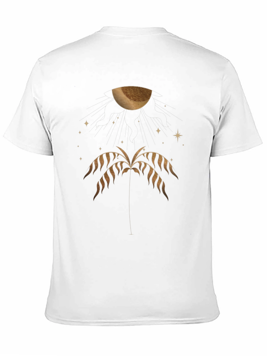 Mens Black Graphic Tee - Palm & Moon Design