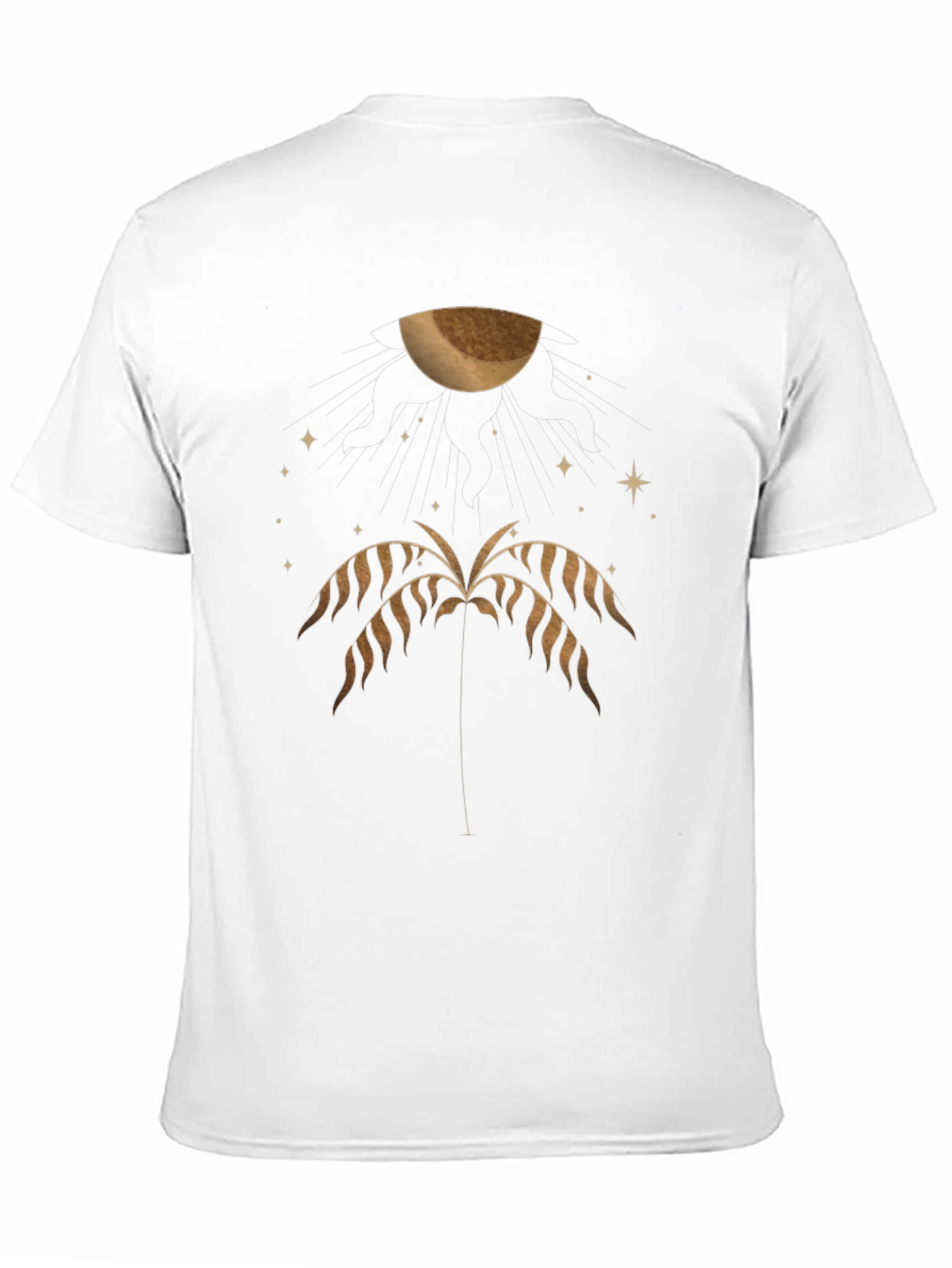 Mens Black Graphic Tee - Palm & Moon Design
