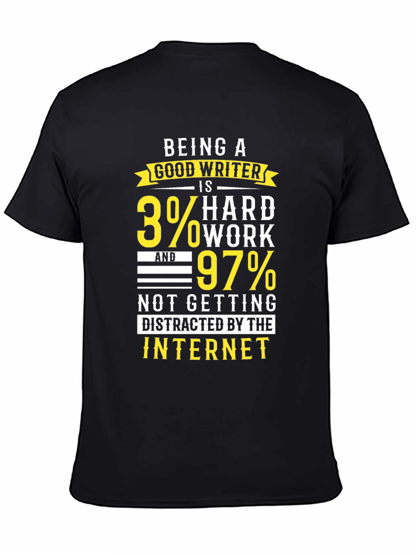 Writer Humor T-Shirt - Hard Work Internet Distraction Tee