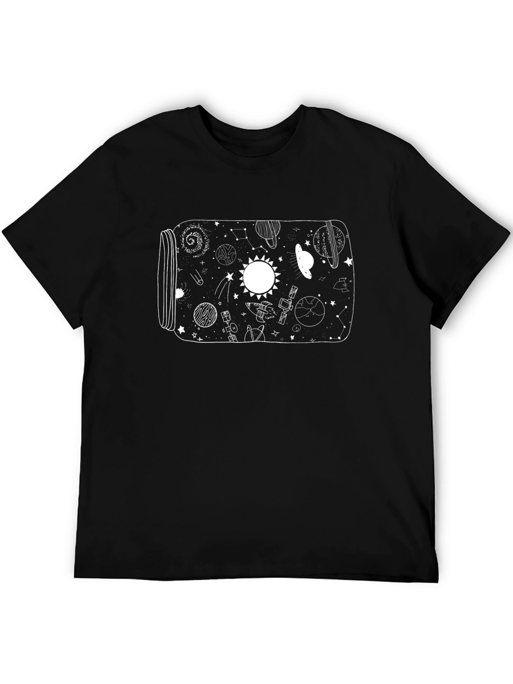 Space Jar Black T-Shirt - Universe Graphic Tee