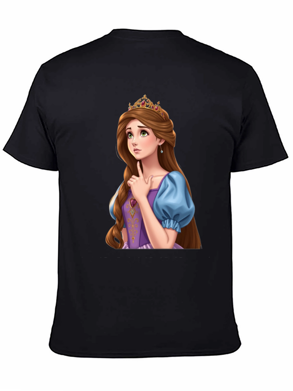 Princess Rapunzel Graphic Black T-Shirt
