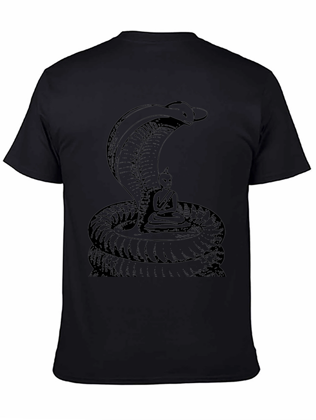 Cobra & Buddha Graphic Tee - Cool Black Shirt