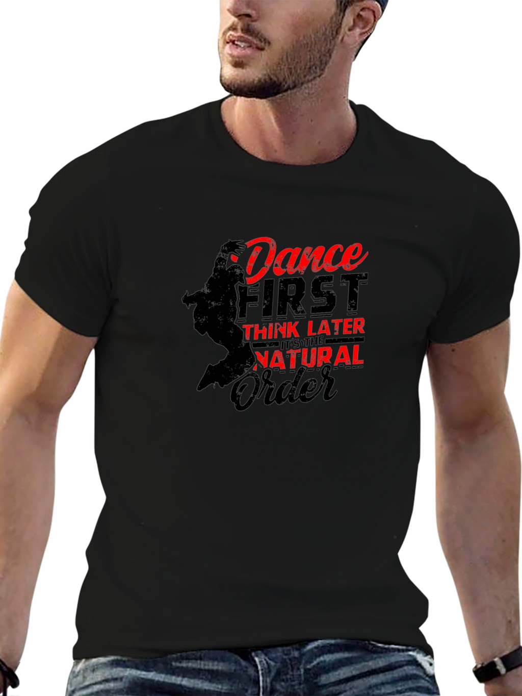 Dance First T-Shirt - Black Graphic Tee