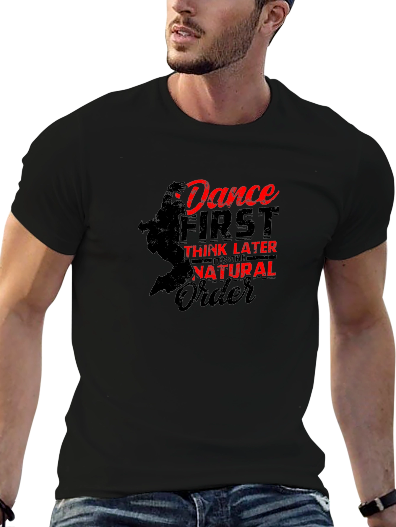 Dance First T-Shirt - Black Graphic Tee