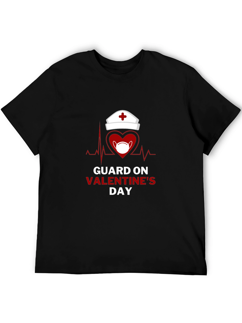 Guard on Valentines Day Black T-Shirt