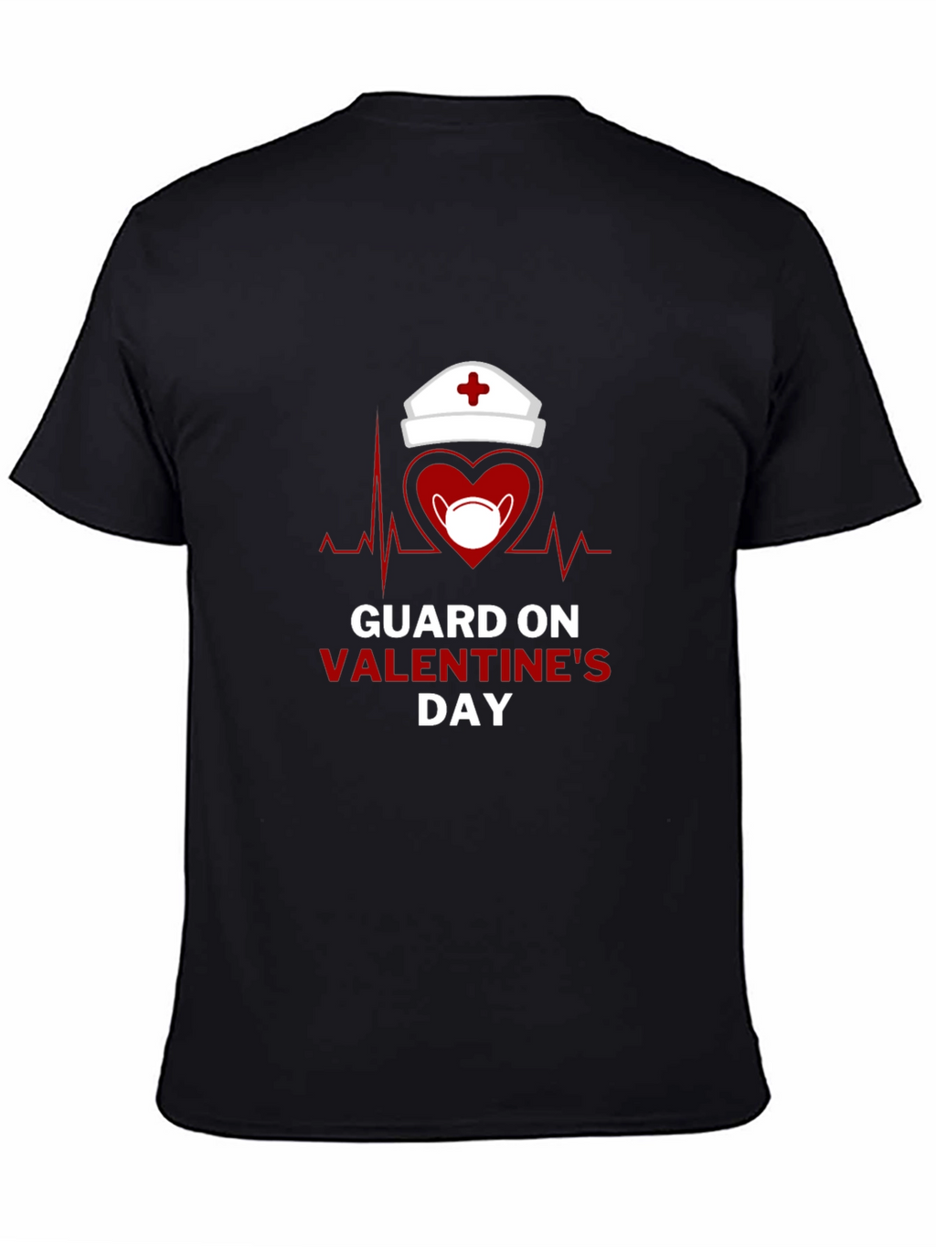 Guard on Valentines Day Black T-Shirt
