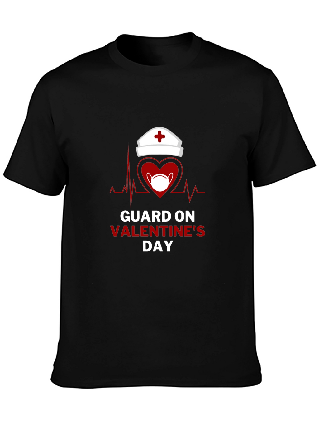 Guard on Valentines Day Black T-Shirt