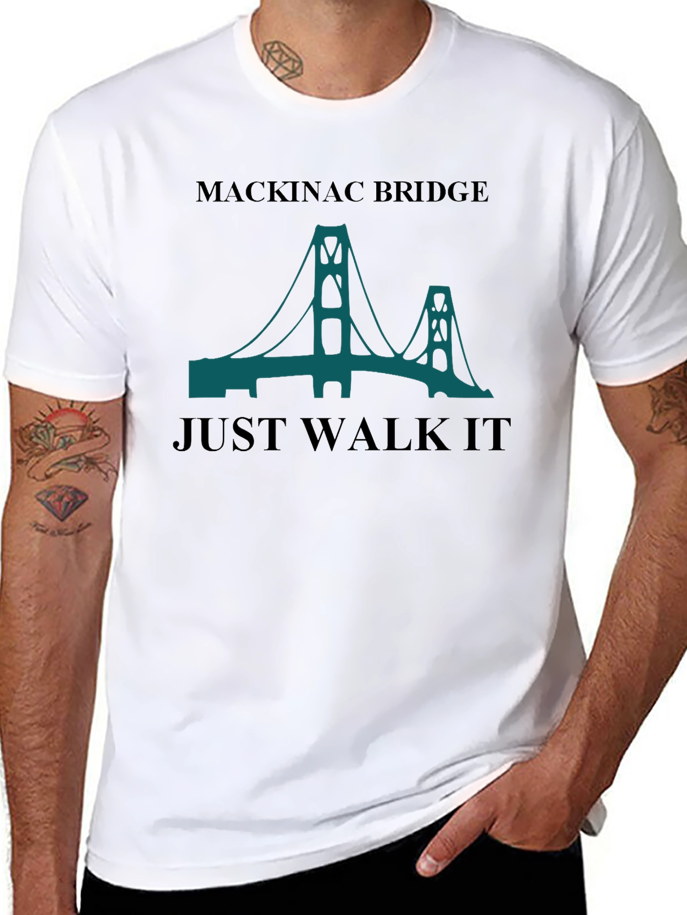 Mackinac Bridge T-Shirt - Just Walk It!