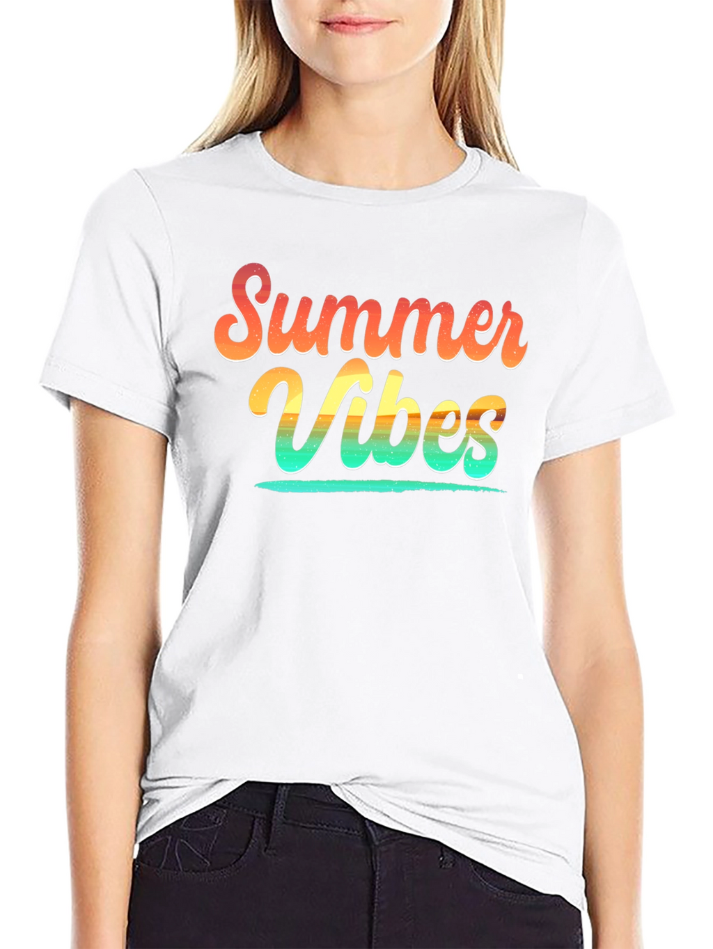 Summer Vibes Graphic Tee - Soft Cotton Black T-Shirt