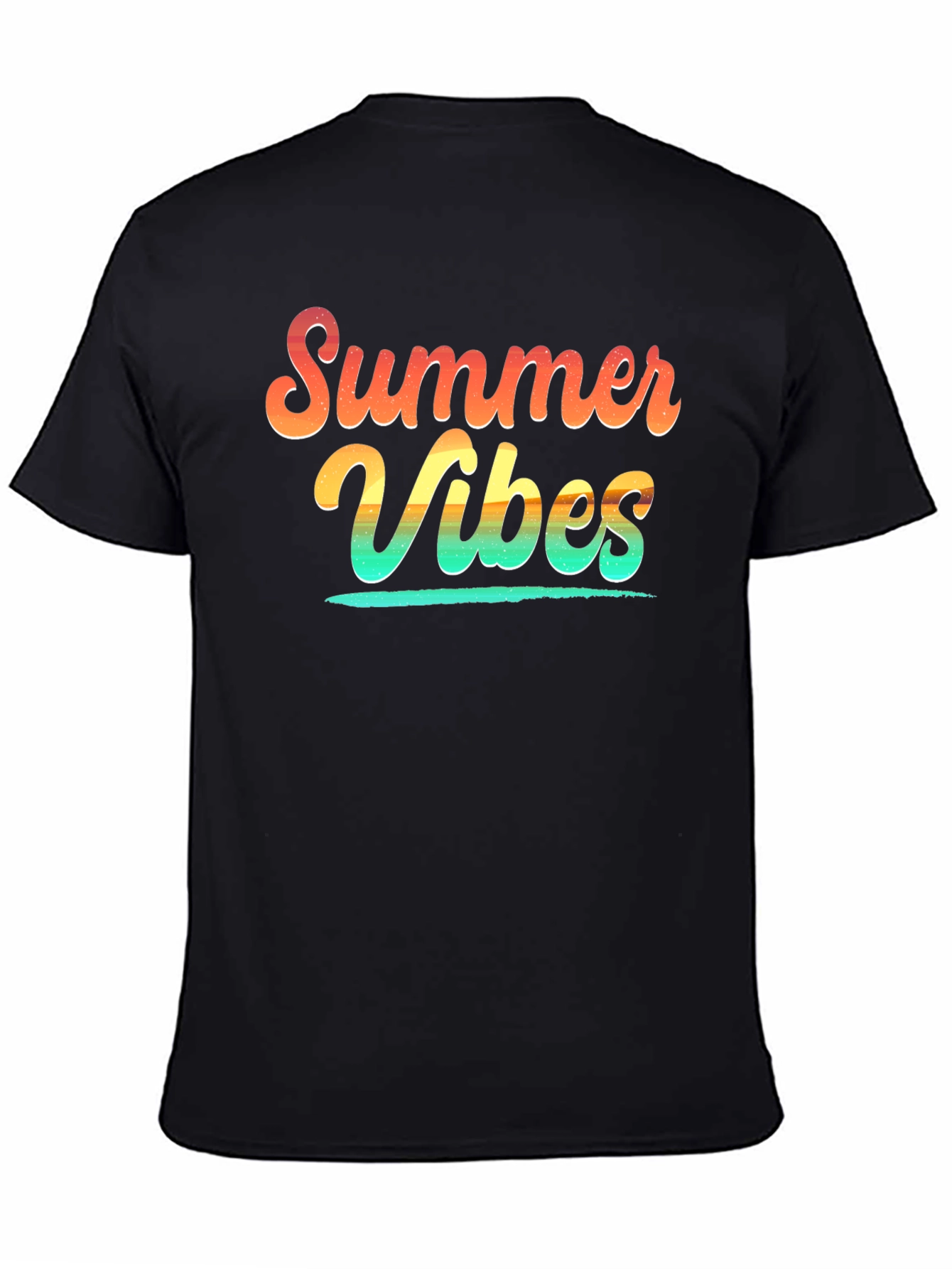 Summer Vibes Graphic Tee - Soft Cotton Black T-Shirt